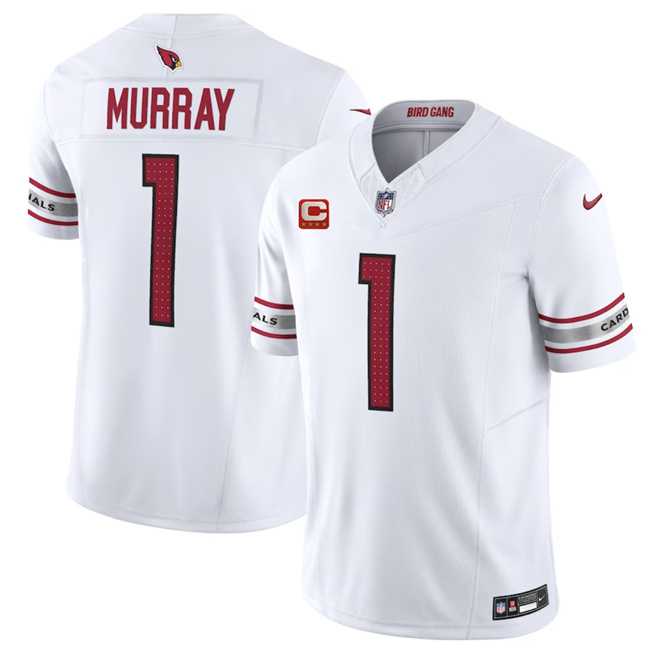 Men & Women & Youth Arizona Cardinals #1 Kyler Murray White 2023 F.U.S.E. With 4-Star C Patch Vapor Untouchable F.U.S.E. Limited Football Stitched Jersey